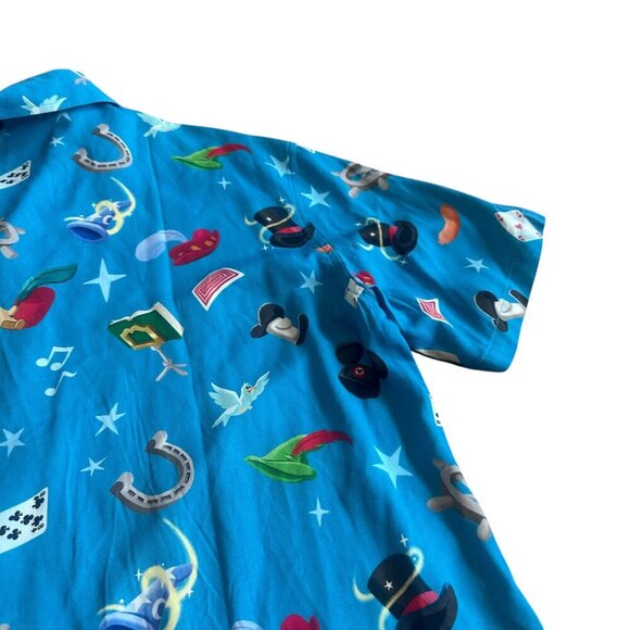 Disney 100 Character Icons Allover Print Woven Button-Up Shirt Top Small Men's - Picture 7 of 11